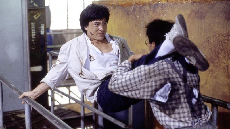 Jackie Chan gets to grips with a suspect in 1988&#39;s Police Story 2 