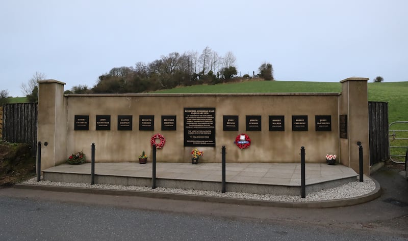 The Kingsmill memorial wall at the scene of the atrocity in Co Armagh