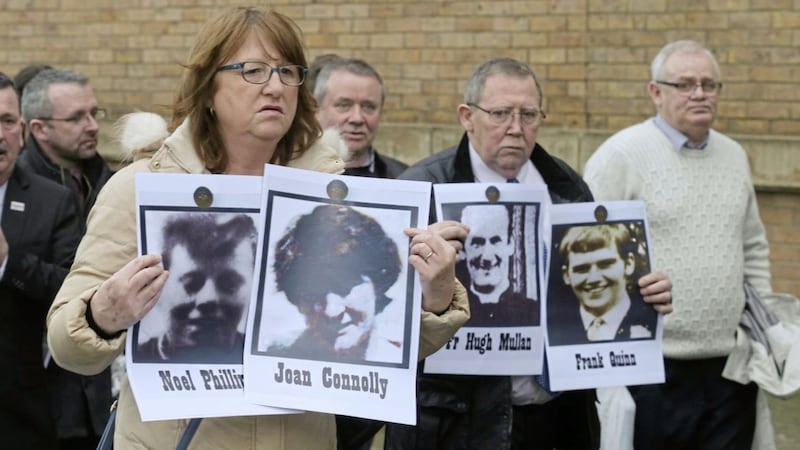 Relatives of those shot dead by British Army soldiers in Ballymurphy in 1971. Picture by Hugh Russell
