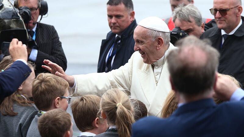 Pope Francis arrives at Knock, Co Mayo this morning