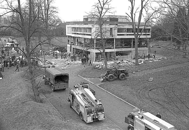 The February 1972 IRA bombing of Aldershot Barracks. The front of the glass-panelled officers' mess was ripped out and vehicles wrecked when a car packed with explosives detonated, killing seven people.&nbsp;The IRA claimed it was in retaliation for Bloody Sunday