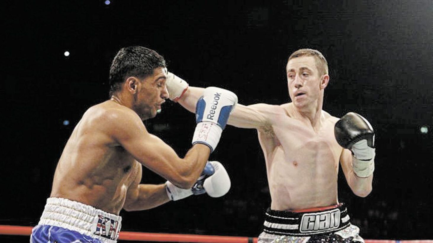 Cheated not defeated? Paul McCloskey against Amir Khan in the WBA World Light Welterweight Title fight at the M.E.N Arena Manchester in 2011 