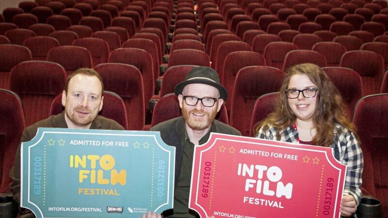 Pictured at Movie House Dublin Road are Sean Kelly (Into Film), Paul Young (Cartoon Saloon) and Lurgan College A-Level student Maja Ochojska 
