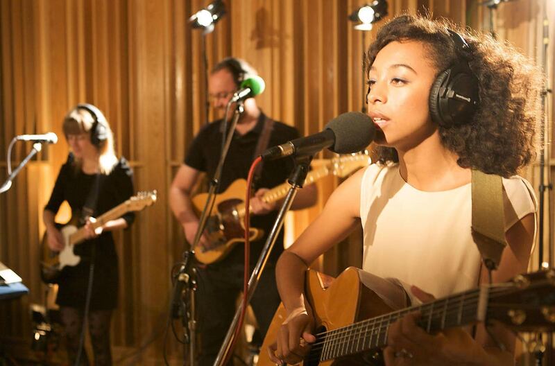 Corinne Bailey Rae performing at the BBC’s Maida Vale Studios during its 75th anniversary celebrations