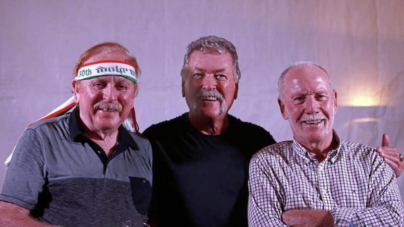 The Wolfe Tones, comprising Brian Warfield, Noel Nagle, and Tommy Byrne, have topped the UK and Irish iTunes charts with &#39;Come Out ye Black and Tans&#39;. 