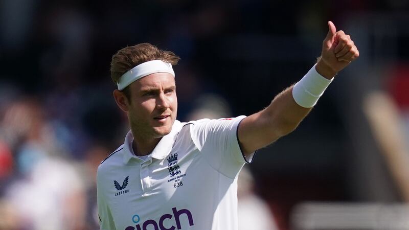 England's Stuart Broad acknowledges the crowd after another landmark
