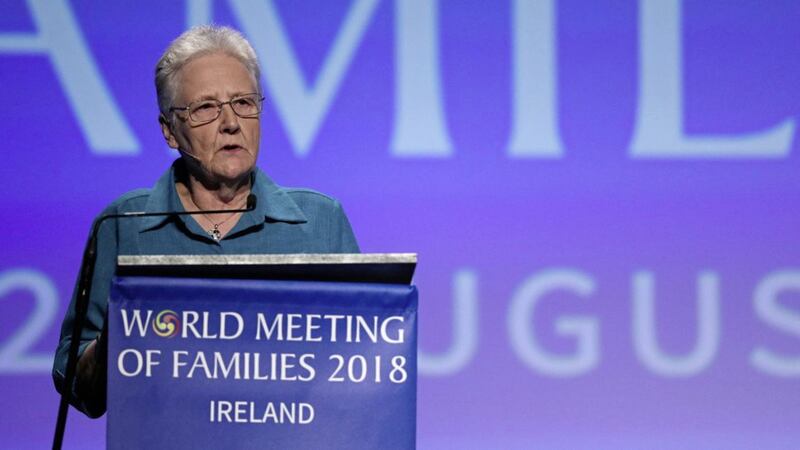 Victims advocate Marie Collins at a panel event on safeguarding children and vulnerable adults at the World Meeting of Families at the RDS in Dublin. Picture by Brian Lawless/PA Wire 
