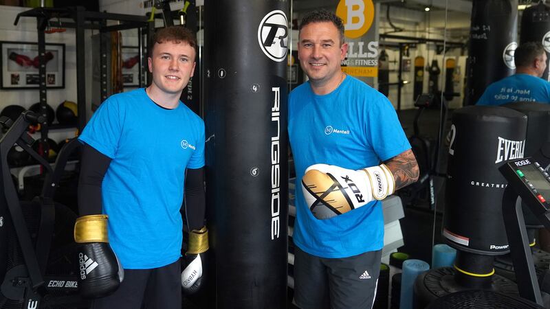 Dave Thompson (right) with son Will at Bells Gym in Altrincham, Greater Manchester (Martin Rickett/PA)
