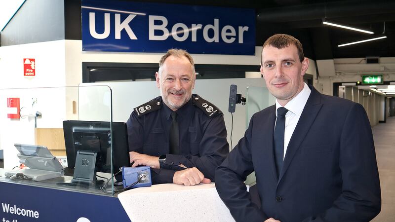 Belfast International Airport’s new CEO, Dan Owens (right) with Steve Dan, chief operating officer at UK Border Force.