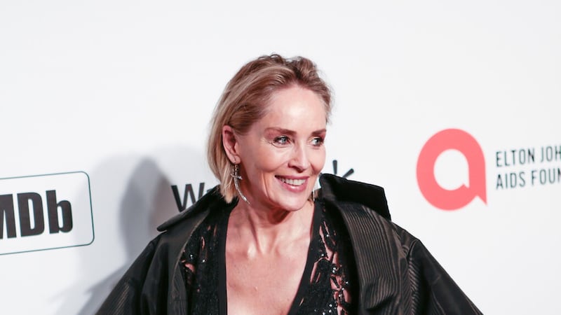 Sharon Stone attending the Elton John AIDS Foundation Viewing Party held at West Hollywood Park (PA)