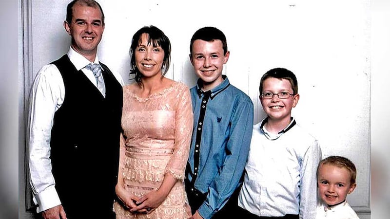 Alan Hawe with his wife Clodagh and their children Liam (13), Niall (11) and Ryan (six). Picture from Hawes/Coll families via Press Association&nbsp;