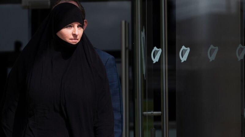 Alleged IS member Lisa Smith leaving Dublin District Court. Picture by Brian Lawless, Press Association