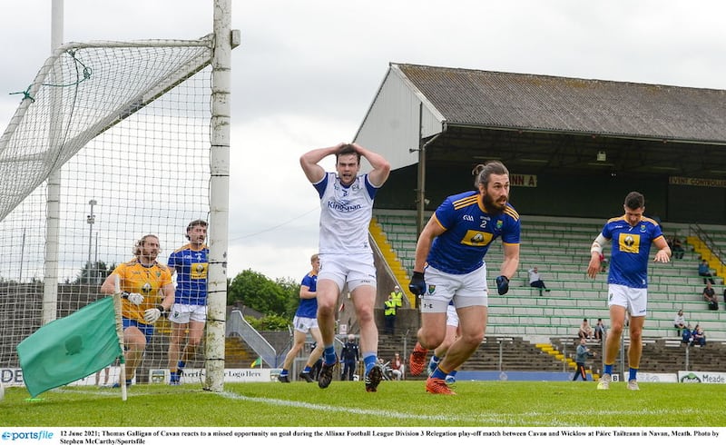 Cavan were stunned in last year's Division Three relegation play-off by Wicklow meaning they start 2022 plotting promotion from the League's bottom tier   Picture: Sportsfile&nbsp;