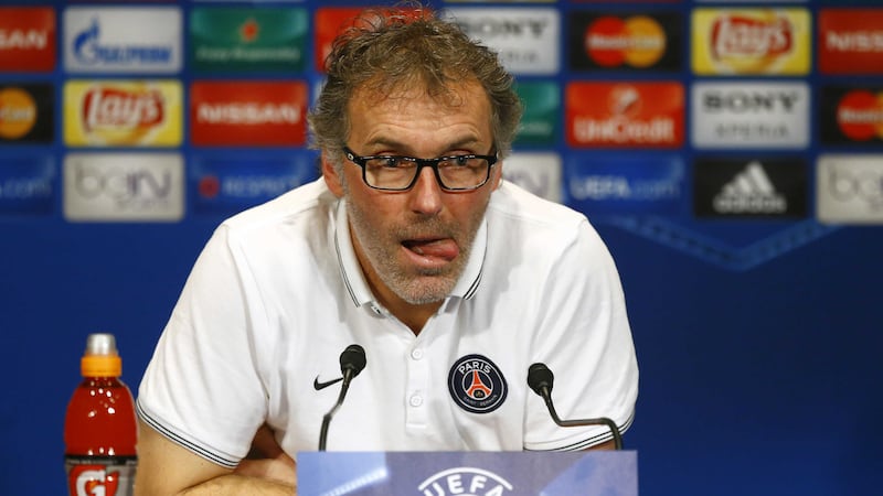 Paris Saint Germain coach Laurent Blanc during a press conference at the Parc des Princes on Monday<br />Picture by AP