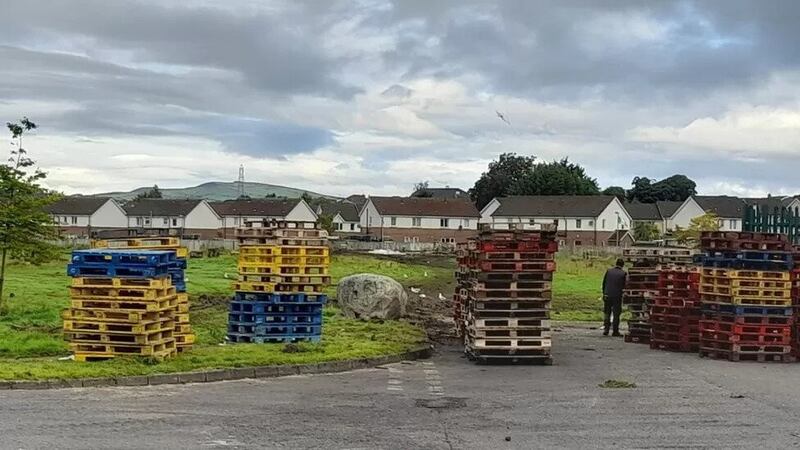 Bonfire has been removed from a site in the Galliagh estate in Derry. 