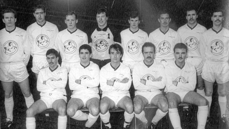One of the last Cromac Albion teams before the club closed its doors in 1991. The club is holding a reunion dinner in the Balmoral Hotel later this month 