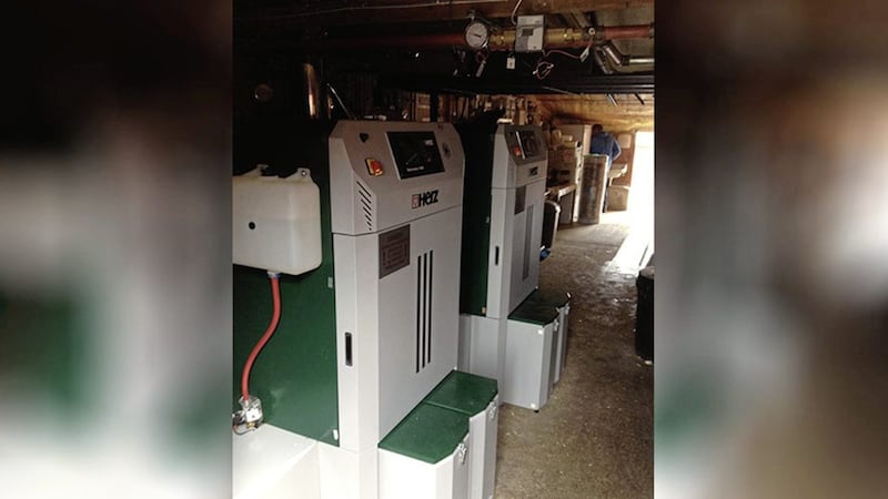 Biomass boilers installed at a poultry business owned by Paul Hobson Ltd. Picture from Alternative Heat