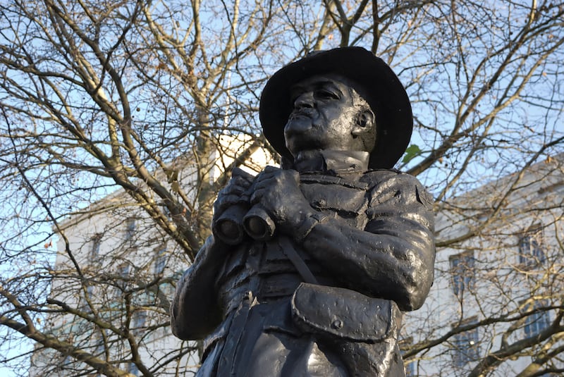 The 1990 statue of Field Marshall Sir William Slim, outside the ministry of defence, whitehall, london, england