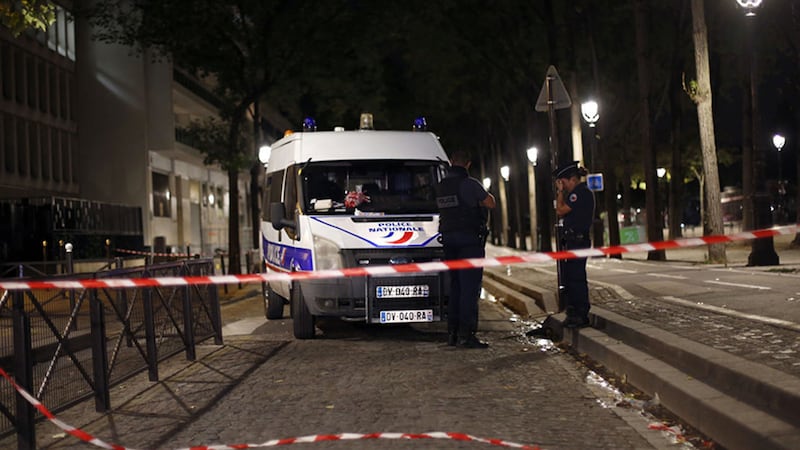 Police close off the scene of the attack in Paris&nbsp;