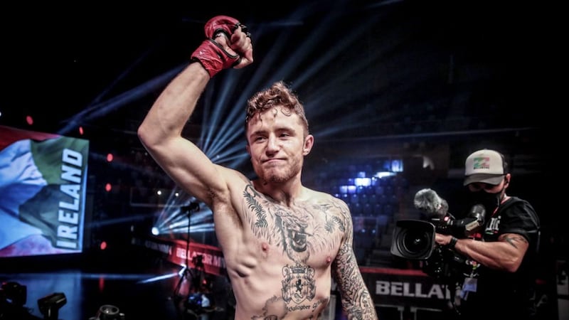 James Gallagher defeated England&#39;s Cal Ellenor at Bellator Milan back in October - and &#39;The Strabanimal&#39; hopes to move into world title contention in 2021. Picture by INPHO 