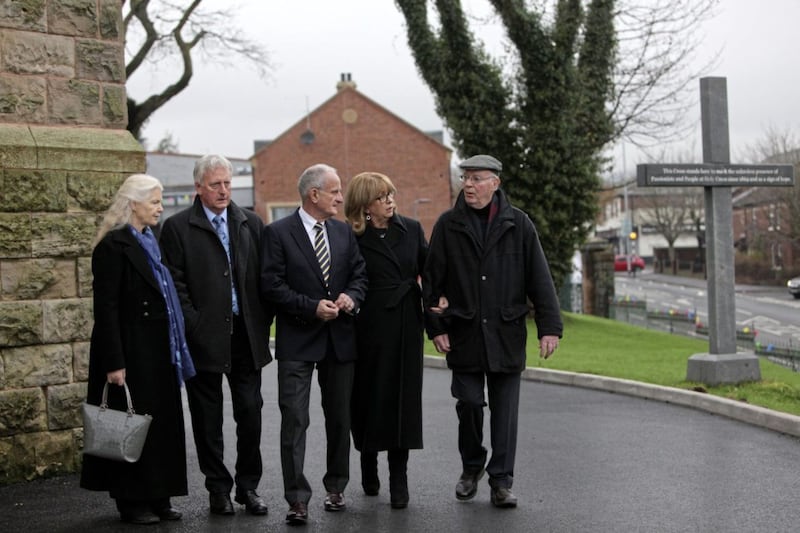 Mary McAleese, who went from Ardoyne to the &Aacute;ras, and her husband Martin attended the Mass of Thanksgiving to celebrate 150 years of Holy Cross. Picture by Ann McManus 
