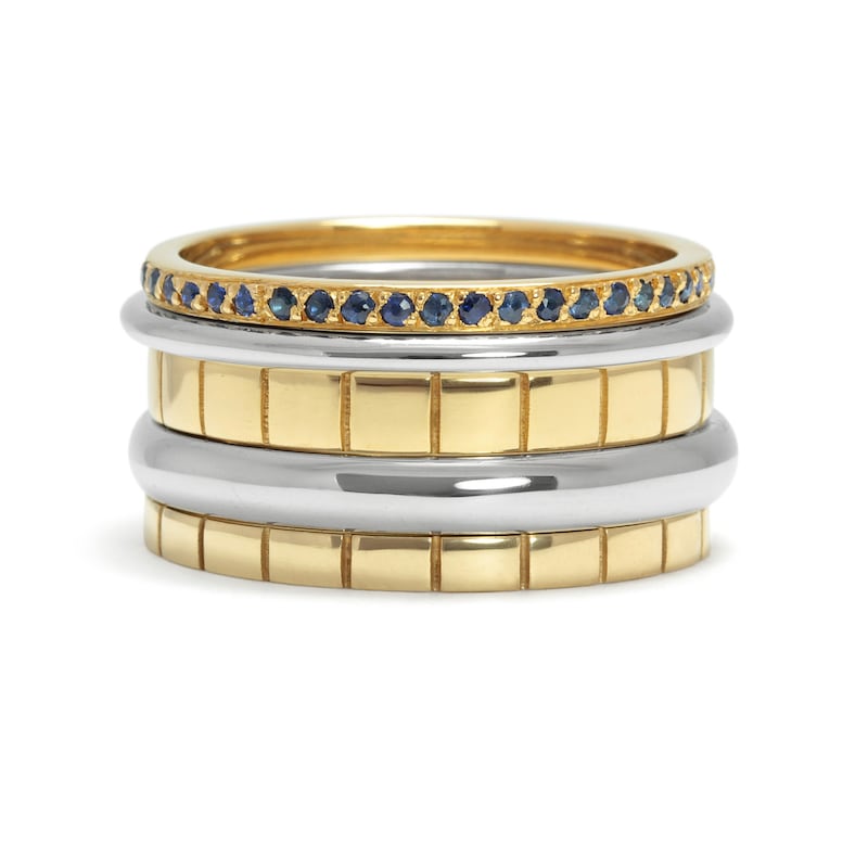 Lebrusan Studio, Freedom Ethical Gold Wedding Ring, Five Bands, from £3,880