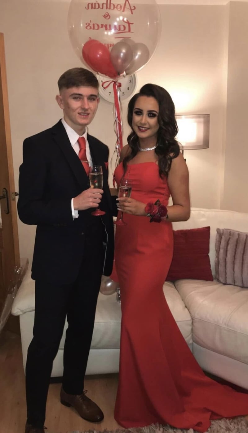 Aodhan with his partner Laura Maxwell 