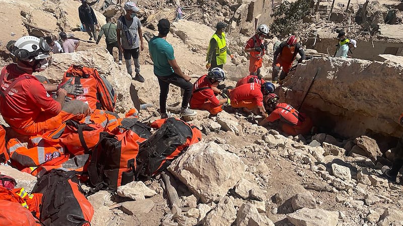 Search teams have reached the distant Moroccan mountain towns devastated by last Friday’s earthquake, which killed more than 2,900 people (Foreign Commonwealth & Development Office/PA)