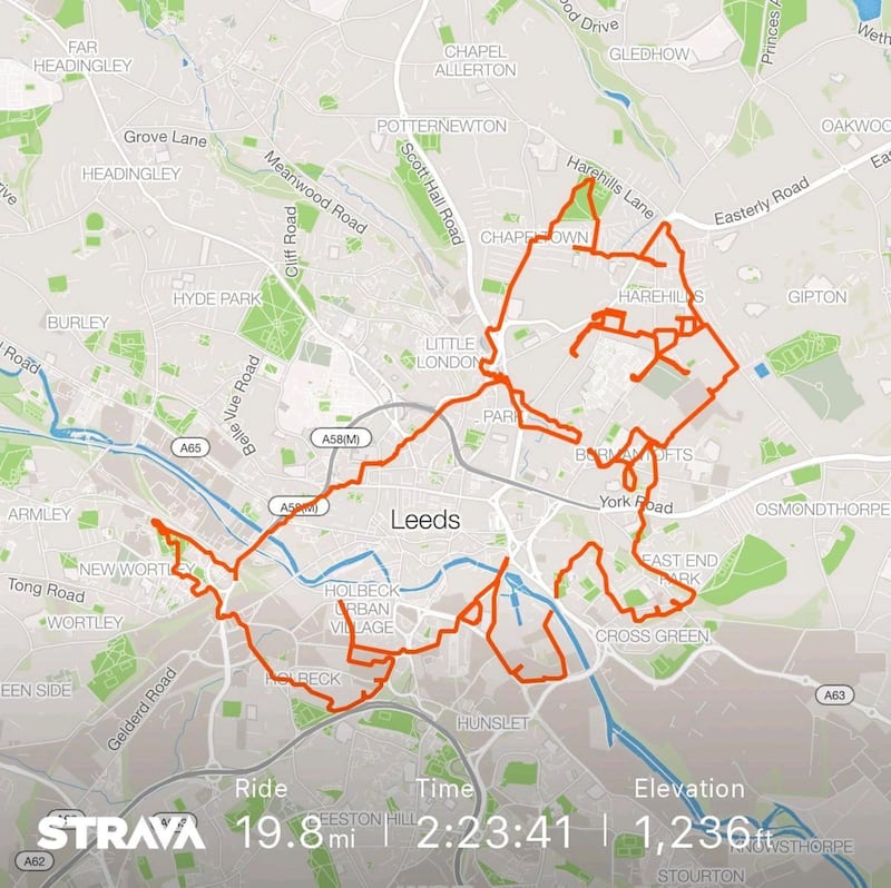 An image of a Yorkshire terrier cycled in Leeds
