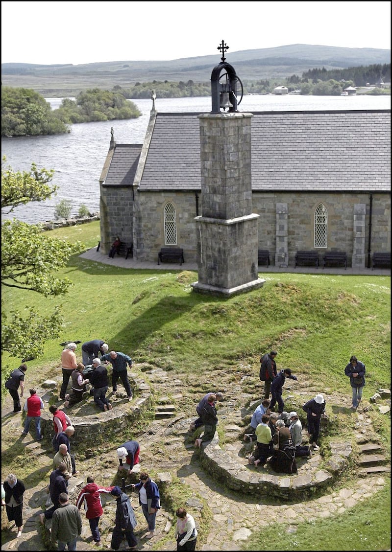 Pilgrims praying at Lough Derg. Picture by Ann McManus. 