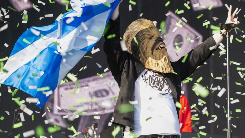 The Scottish singer-songwriter donned the mask for his set on the main stage of TRNSMT in front of around 50,000 people.