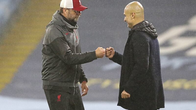 Liverpool manager Jurgen Klopp (left) and Manchester City boss Pep Guardiola could meet again in the Champions League Final. 