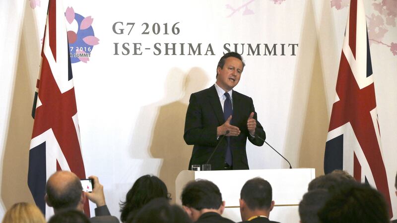 Britain's Prime Minister David Cameron speaks during his press conference after the summit of the leaders of the Group of Seven industrialized nations in Shima, central Japan. Picture by&nbsp;Eugene Hoshiko, Associated Press&nbsp;