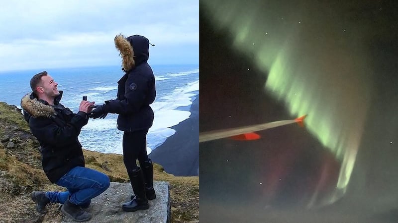 Adam Groves proposed to his partner Jasmine Mapp in Iceland but had been foiled in his plan to do so under the northern lights due to cloud cover.