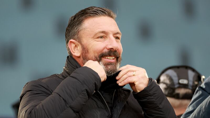 Kilmarnock manager Derek McInnes in his role working for television in the ground ahead of the Viaplay Cup final at Hampden Park, Glasgow. Picture date: Sunday December 17, 2023.