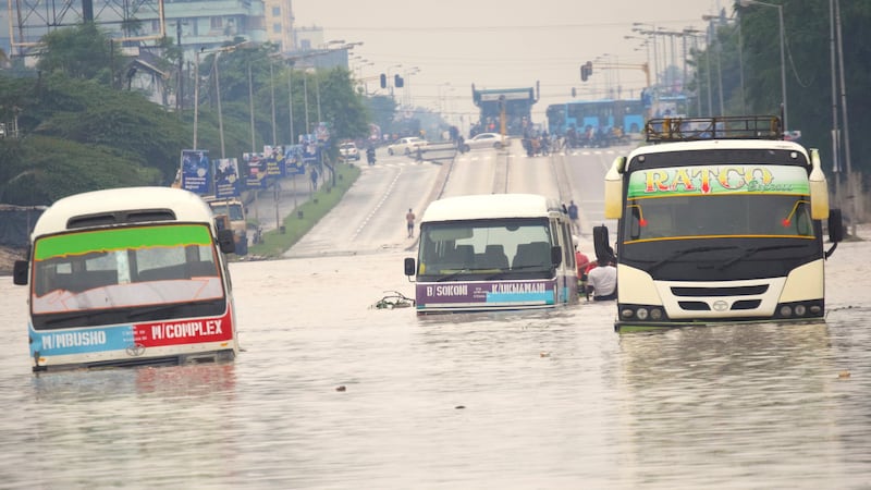Streets were flooded in Dar es Salaam, Tanzania (AP)
