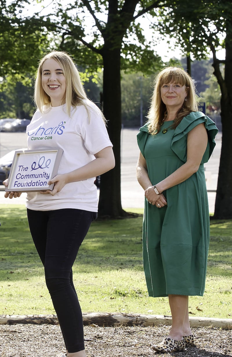 &nbsp;Roisin Wood, chief executive of the Community Foundation for Northern Ireland, with Katrina Hughes from Charis Cancer Care