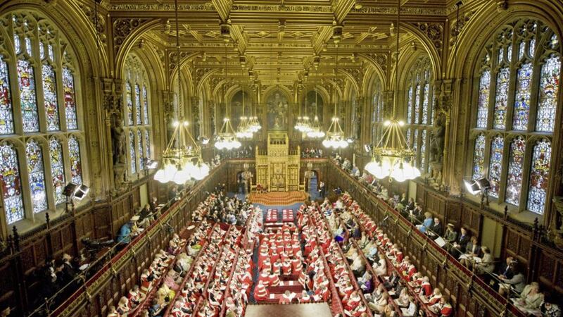 File photo dated 08/05/13 of members of the House of Lords and other lawmakers awaiting the arrival of Queen Elizabeth II during the State opening of Parliament at the Palace of Westminster in London, as there are renewed calls for reform of the House of Lords. PRESS ASSOCIATION Photo. Issue date: Wednesday July 29, 2015. The Daily Mail found that 124 peers who live in London have this year claimed the daily allowance, which is paid at a flat rate regardless of how far the Lord has to travel to get to Westminster or whether they have to stay overnight in a hotel to attend. See PA story POLITICS Lords. Photo credit should read: Geoff Pugh/Daily Telegraph/PA Wire. 