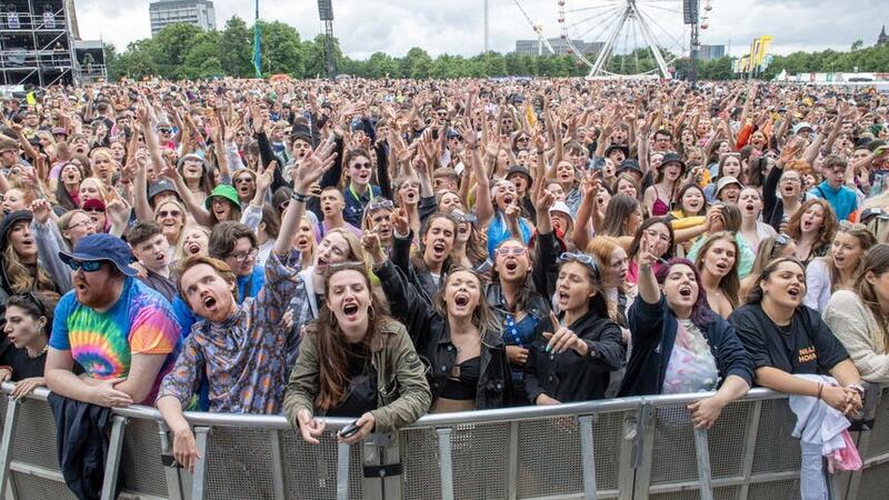 Music lovers watch The View perform on the main stage at the Trnsmt Festival at Glasgow Green (Lesley Martin/PA)