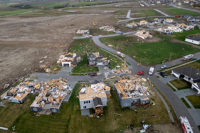 Damaged houses near Omaha (Chris Machian/Omaha World-Herald via AP)