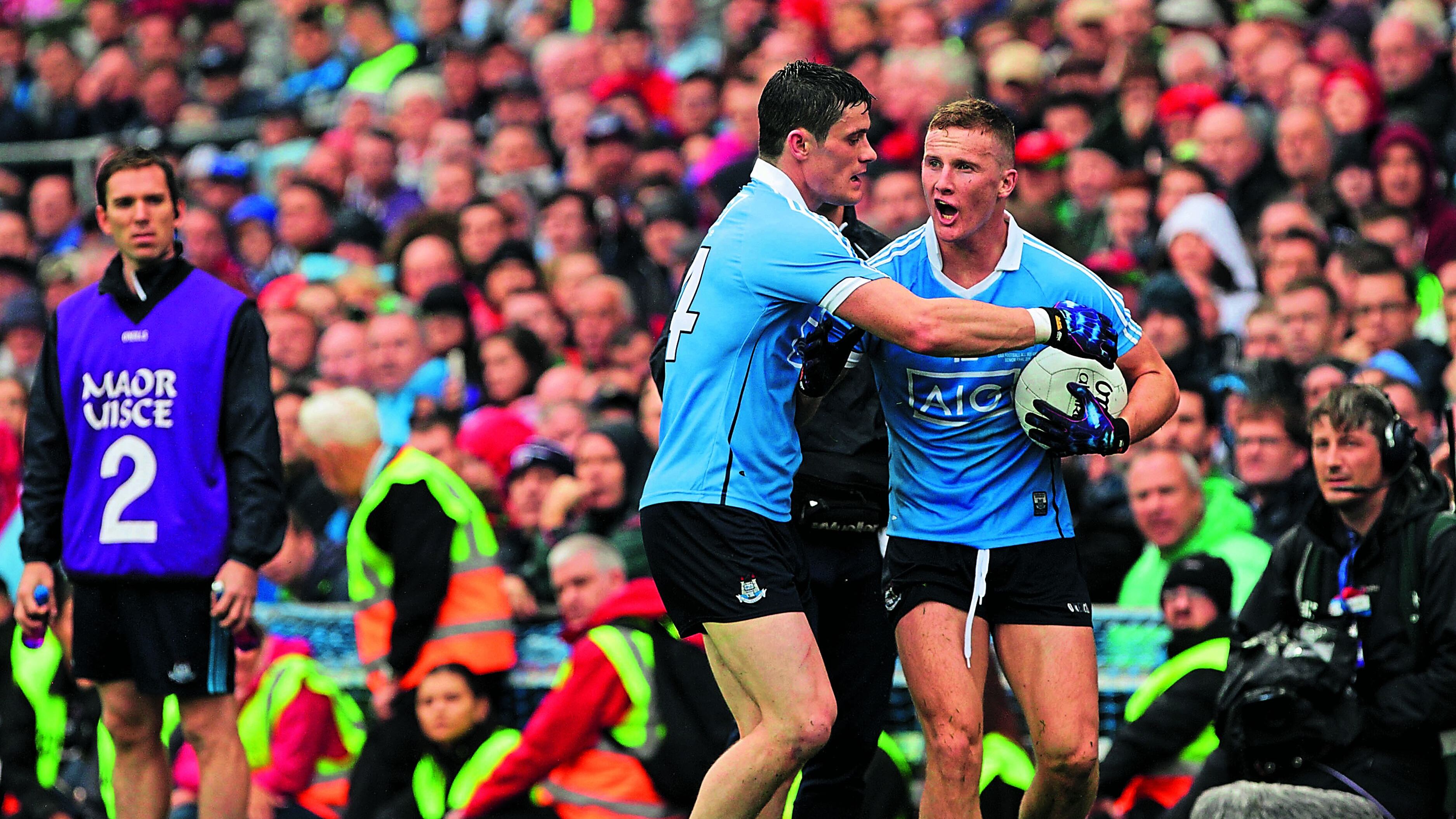 &nbsp;&nbsp;Dublin&rsquo;s Diarmuid Connolly wrestles the ball off team-mate Ciaran Kilkenny so he can take a sideline ball late on in yesterday&rsquo;s All-Ireland final. Connolly&rsquo;s insistence on taking the kick led to possession being lost and gave Mayo the chance to salvage a draw deep in injury-time.&nbsp;Picture by Colm O&rsquo;Reilly