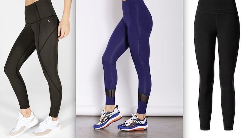 From left, Love Leggings Energise Sports Leggings, Contur Hi-definition Leggings, Lululemon Align pants 