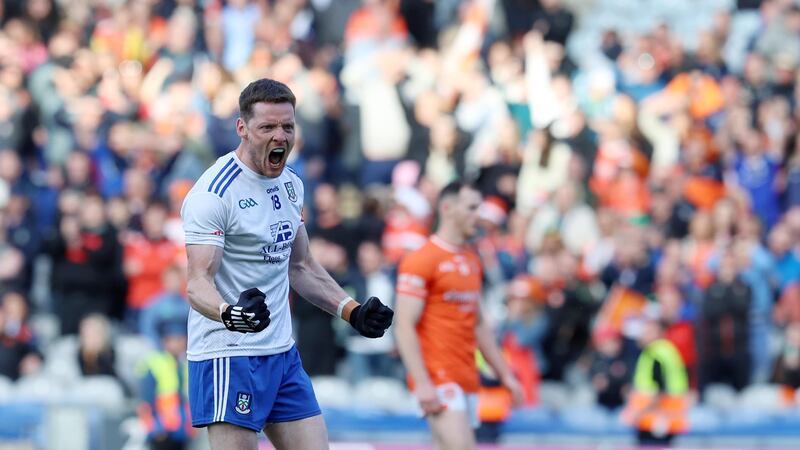 Conor McManus celebrates scoring his last-gasp equaliser against Armagh in their All-Ireland SFC quarter-final at Croke Park. Picture by Philip Walsh