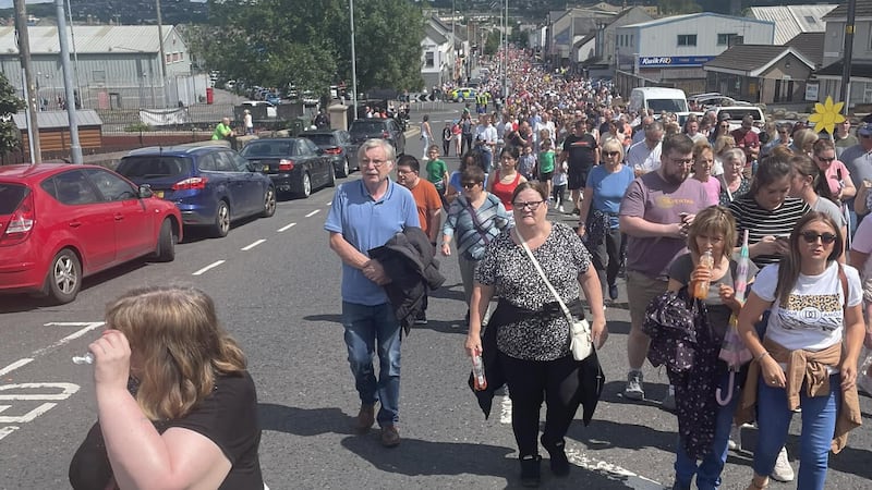 Thousands attended a rally on Sunday to call for longer-term plans to secure services at Daisy Hill Hospital. Picture SOS Daisy Hill Hospital campaign group
