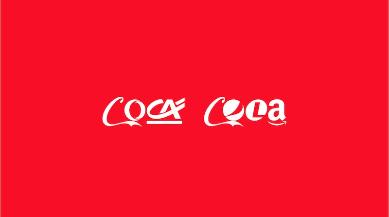 Coca Cola written in Brand New Roman