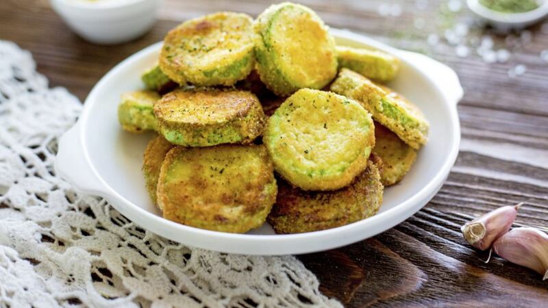 Frying courgettes in flour batter means high fat content 