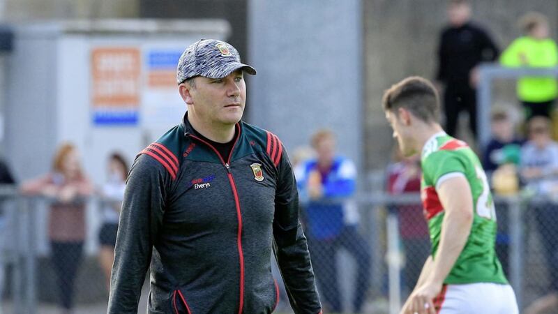 Mayo&#39;s boss James Horan before the action in the GAA Football All-Ireland Senior Championship Round 2 between Down and Mayo in Pairc Esler on Saturday June 22 2019. Picture by Philip Walsh 