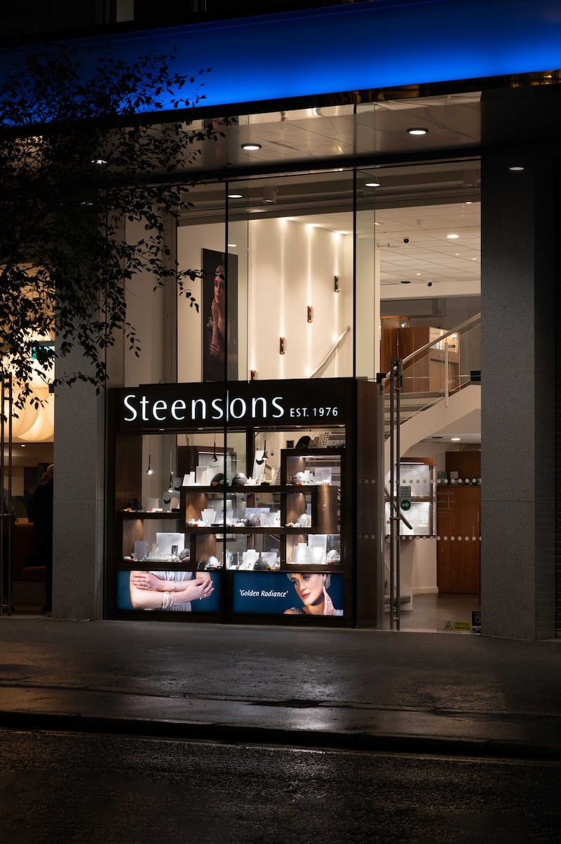 Steensons’ Belfast shop on Bedford Street, where it has been based since 1995.