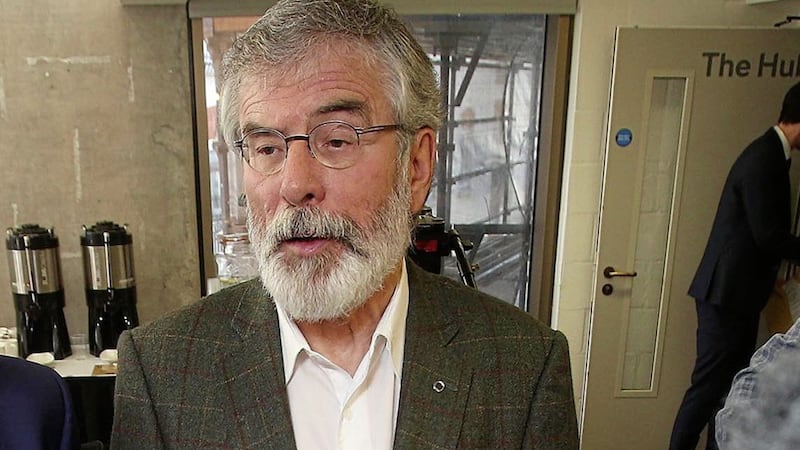 Gerry Adams said there would be no assembly without an Irish language act. Picture by Mal McCann 