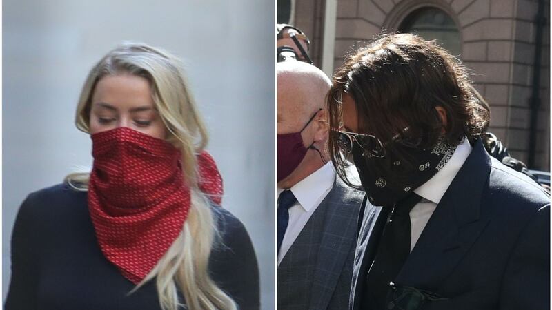 The Hollywood star’s ex-wife, Amber Heard, also attended, with both wearing scarves over their faces as they arrived at the High Court.